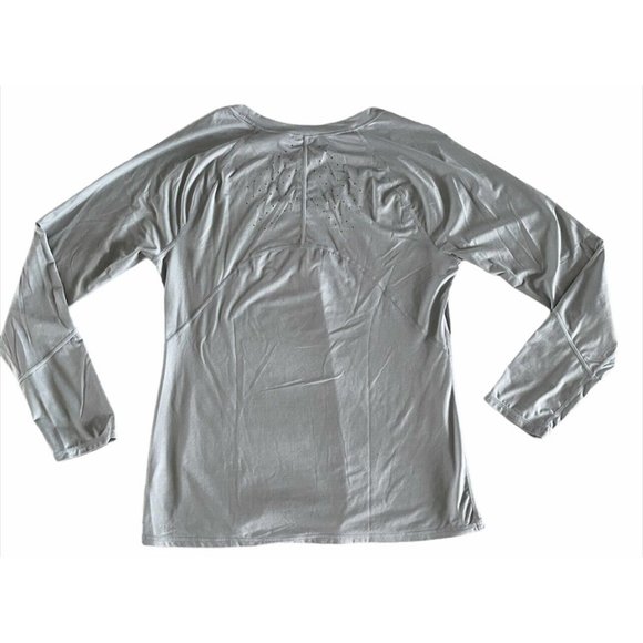 Zella Leia Run Long Sleeve Tee Shirt Top Gray Ventilated Reflective XL - Picture 5 of 10